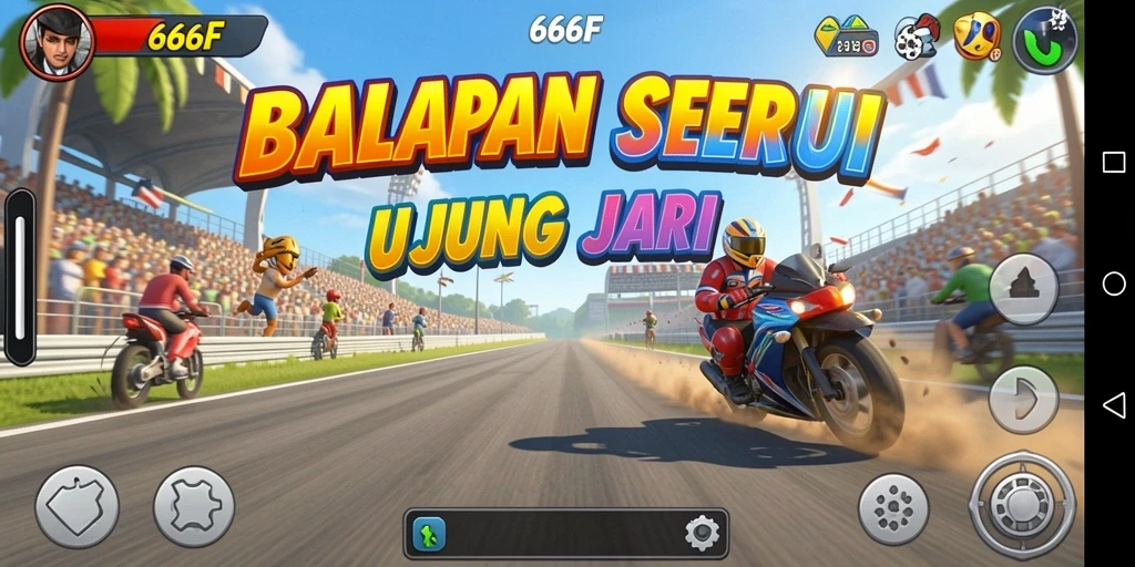Gameplay seru dalam balapan mobil yang mendebarkan.