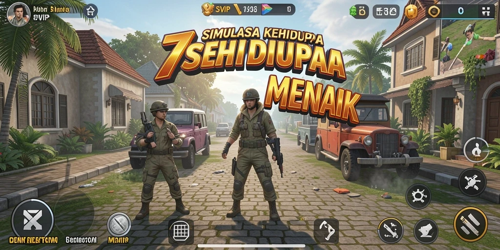 Screenshot gameplay 7SVIP yang menunjukkan interaksi karakter yang dinamis.