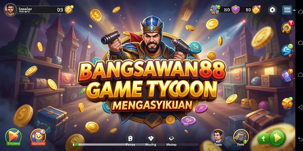 Tampilan gameplay seru dalam BANGSAWAN88 dengan elemen Tycoon.