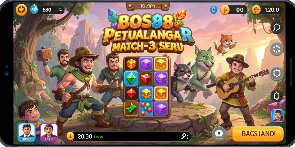 Tampilan gameplay seru dan penuh warna dari BOS88.