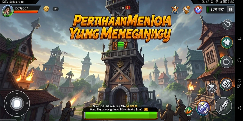 Gameplay menegangkan dalam DEWI567 dengan strategi menara yang menarik.