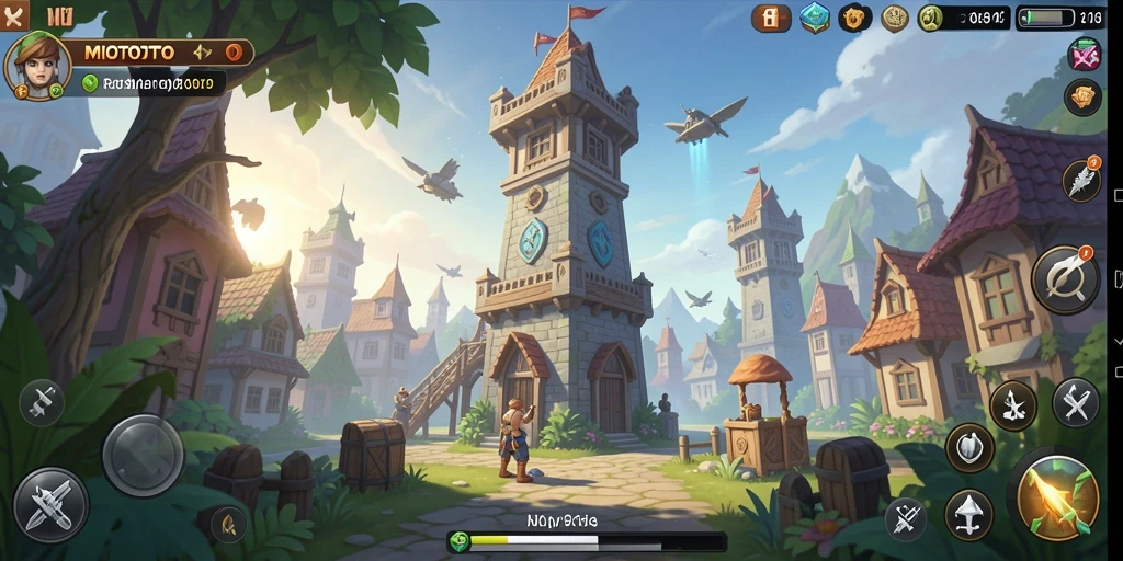 Tampilan gameplay MIOTOTO yang menawan dengan aksi Tower Defense yang seru.