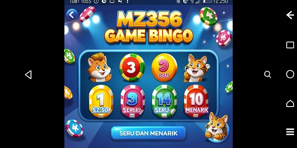 Tampilan utama gameplay Bingo MZ356 dengan banyak pemain aktif.