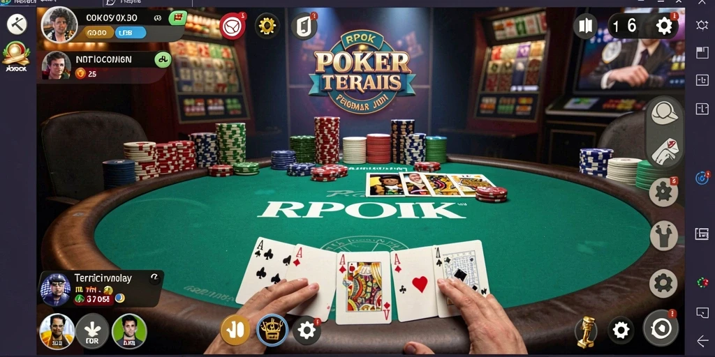 Tampilan gameplay menarik dari RPOK menampilkan aksi poker yang mendebarkan.